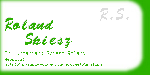 roland spiesz business card
